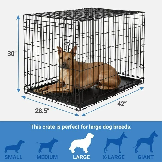 Frisco Heavy Duty Fold & Carry Single Door Collapsible Wire Dog Crate 4 Frisco Heavy Duty Fold & Carry Single Door Collapsible Wire Dog Crate - Image 2