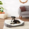 Frisco Sherpa Rectangular Bolster Dog Bed, Gray -Pet Food Gear Shop 129483 MAIN. SY630 V1566334977