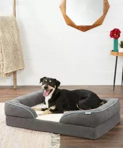 Frisco Plush Orthopedic Front Bolster Cat & Dog Bed w/Removable Cover