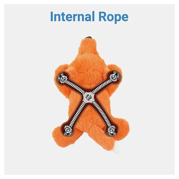 Frisco Plush with Inside Rope Squeaking Fox Dog Toy 5 Frisco Plush with Inside Rope Squeaking Fox Dog Toy - Image 3