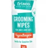 Frisco Hypoallergenic Waterless Grooming Wipes with Aloe for Dogs & Cats, Unscented, 50 count