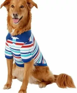 Frisco Striped Dog & Cat Polo Shirt, Red & Blue -Pet Food Gear Shop 153589 PT2. SY630 V1624902457
