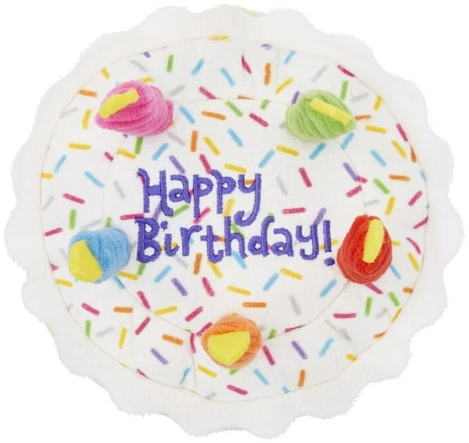 Frisco Plush Squeaking Birthday Cake Dog Toy 5 Frisco Plush Squeaking Birthday Cake Dog Toy - Image 3