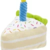 Frisco Plush Birthday Cake Slice with Squeaker Dog Toy