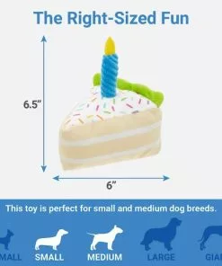 Frisco Plush Birthday Cake Slice with Squeaker Dog Toy -Pet Food Gear Shop 162906 PT1. SY630 V1568207221