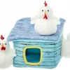 Frisco Hide & Seek Plush Chicken Coop Puzzle Dog Toy