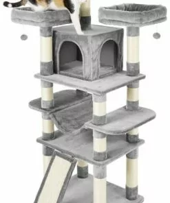 Frisco 68-in Faux Fur Cat Tree & Condo -Pet Food Gear Shop 180383 PT5. SY630 V1584453421