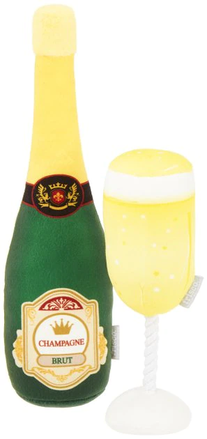 Frisco Plush Champagne & Flute Dog Toy, 2-pack 3 Frisco Plush Champagne & Flute Dog Toy, 2-pack