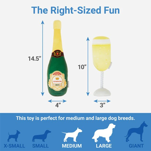 Frisco Plush Champagne & Flute Dog Toy, 2-pack 4 Frisco Plush Champagne & Flute Dog Toy, 2-pack - Image 2