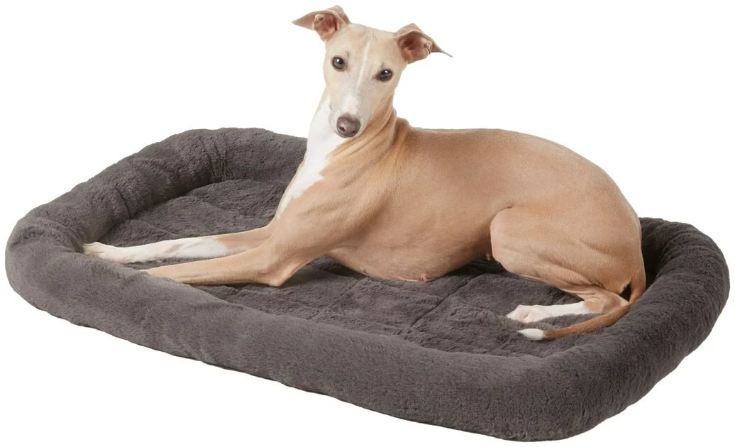 Frisco Quilted Plush Dog Crate Mat, Gray 5 Frisco Quilted Plush Dog Crate Mat, Gray - Image 3