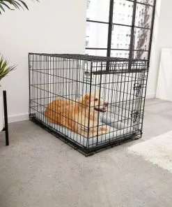 Frisco Fold & Carry Single Door Collapsible Wire Dog Crate & Mat Kit