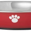 Frisco Heavy Duty Non-Skid Saucer Cat Bowl, Red Paw