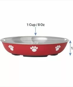 Frisco Heavy Duty Non-Skid Saucer Cat Bowl, Red Paw -Pet Food Gear Shop 213423 PT1. SY630 V1600374529