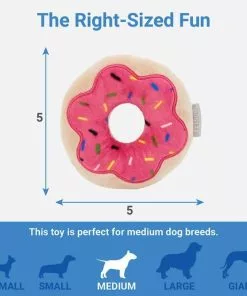 Frisco Strawberry Frosted Donut Dense Foam Squeaky Dog Toy -Pet Food Gear Shop 213804 PT1. SY630 V1597156262