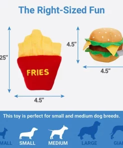 Frisco Plush Burger & Fries Dog Toy, 2-Pack -Pet Food Gear Shop 213822 PT1. SY630 V1597156563