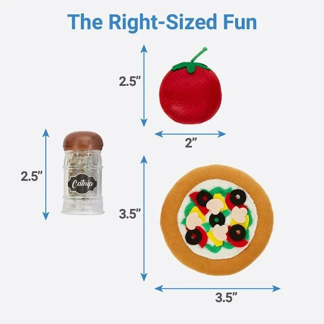 Frisco Plush Pizza Party Cat Toy with Catnip Shake Cat Toy, 3 pack 4 Frisco Plush Pizza Party Cat Toy with Catnip Shake Cat Toy, 3 pack - Image 2