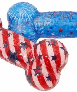 Frisco Americana TPR Bone Squeaky Dog Toy, 2 count