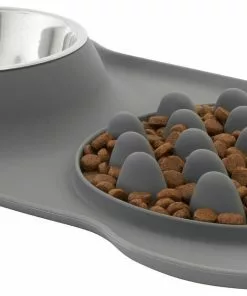 Frisco Silicone Slow Feeder Mat with Stainless Steel Bowl, 1.75 Cups -Pet Food Gear Shop 215983 PT2. SY630 V1591020078