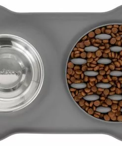 Frisco Silicone Slow Feeder Mat with Stainless Steel Bowl, 1.75 Cups -Pet Food Gear Shop 215983 PT4. SY630 V1591020085
