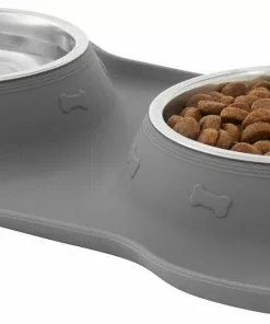 Frisco Double Stainless Steel Pet Bowl with Silicone Mat -Pet Food Gear Shop 215988 PT2. SY630 V1591020071
