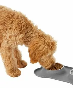 Frisco Double Stainless Steel Pet Bowl with Silicone Mat -Pet Food Gear Shop 215988 PT5. SY630 V1605655973