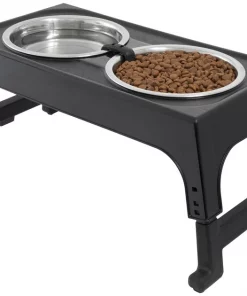 Frisco Stainless Steel Bowls with Adjustable Elevated Holder, 7 Cups -Pet Food Gear Shop 216015 PT2. SY630 V1591020383