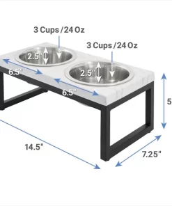 Frisco Marble Print Stainless Steel Double Elevated Dog Bowl 9 Frisco Marble Print Stainless Steel Double Elevated Dog Bowl -Pet Food Gear Shop 216017 PT1. SY630 V1600374200