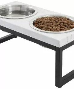 Frisco Marble Print Stainless Steel Double Elevated Dog Bowl 10 Frisco Marble Print Stainless Steel Double Elevated Dog Bowl -Pet Food Gear Shop 216017 PT2. SY630 V1591020395