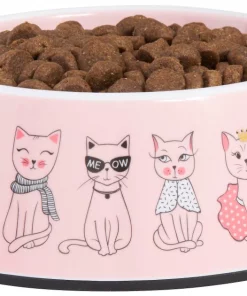 Frisco Pink Cute Cats Melamine Cat Bowl, 1.5 Cup -Pet Food Gear Shop 216043 PT2. SY630 V1591020680