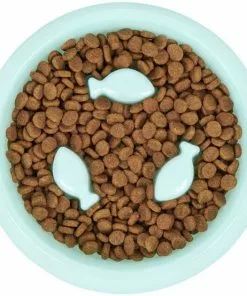 Frisco Fish Shaped Ridges Slow Feed Bowl, Light Blue, 1.25 cups -Pet Food Gear Shop 216046 PT4. SY630 V1591020711
