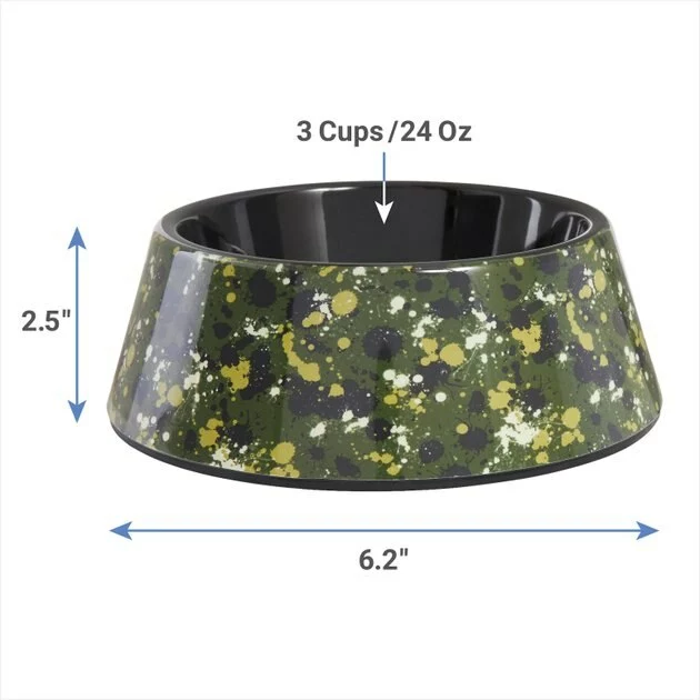Frisco Camo Paint Splashed Melamine Bowl, 3 Cup 4 Frisco Camo Paint Splashed Melamine Bowl, 3 Cup - Image 2