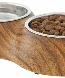 Frisco Double Stainless Steel Bowl, Wood Design, 0.75 Cup 11 Frisco Double Stainless Steel Bowl, Wood Design, 0.75 Cup -Pet Food Gear Shop 216068 PT2. SY630 V1591021015