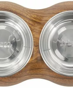Frisco Double Stainless Steel Bowl, Wood Design, 0.75 Cup 12 Frisco Double Stainless Steel Bowl, Wood Design, 0.75 Cup -Pet Food Gear Shop 216068 PT3. SY630 V1591021035
