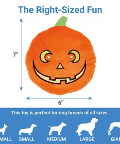 Frisco Halloween Pumpkin Round Plush Squeaky Dog Toy -Pet Food Gear Shop 218583 PT1. SY630 V1599851460