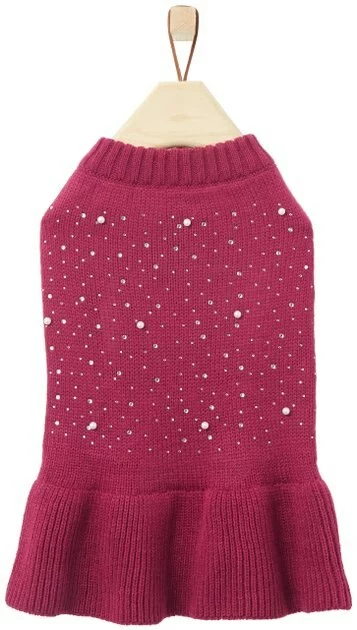 Frisco Faux Crystal & Pearl Dog & Cat Sweater Dress 5 Frisco Faux Crystal & Pearl Dog & Cat Sweater Dress - Image 3