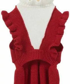 Frisco V Ruffle Dog & Cat Sweater Dress -Pet Food Gear Shop 223735 PT4. SY630 V1599569801