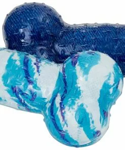Frisco Retro Denim & Swirl Bone TPR Squeaky Dog Toy