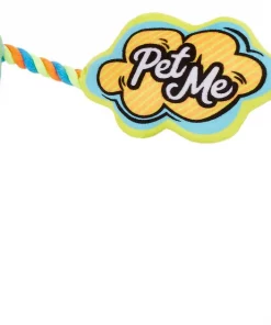 Frisco Retro Plush with Rope Squeaky Comic Book Bubble Dog Toy