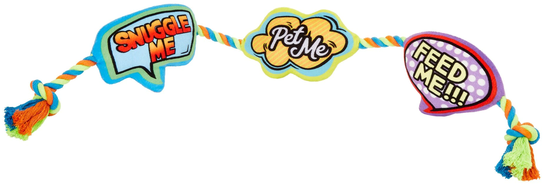 Frisco Retro Plush with Rope Squeaky Comic Book Bubble Dog Toy 3 Frisco Retro Plush with Rope Squeaky Comic Book Bubble Dog Toy