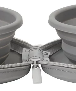 Frisco Travel Collapsible Silicone Dog & Cat Bowl, Gray