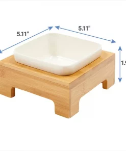 Frisco Square Melamine Dog & Cat Bowl with Bamboo Stand -Pet Food Gear Shop 232072 PT6. SY630 V1605756717