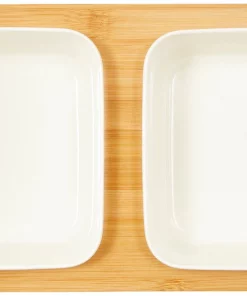 Frisco Square Melamine Dog & Cat Bowl Set with Bamboo Stand -Pet Food Gear Shop 232076 PT2. SY630 V1605110607