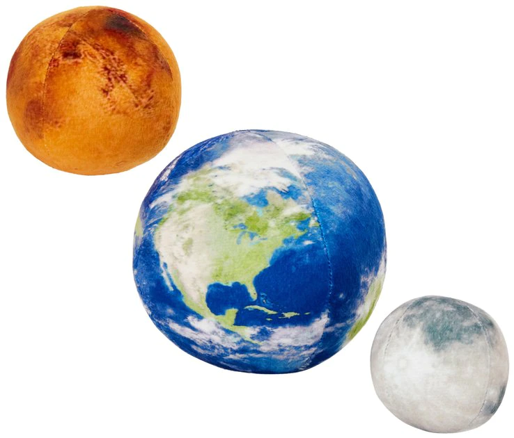 Frisco Earth, Mars, & Moon Plush Squeaky Dog Toy, 3 count 3 Frisco Earth, Mars, & Moon Plush Squeaky Dog Toy, 3 count