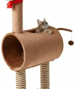 Frisco Holiday 52.3-in Reindeer Cat Scratching Post & Tunnel -Pet Food Gear Shop 236569 PT2. SY630 V1601334091