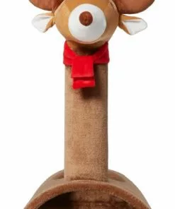 Frisco Holiday 52.3-in Reindeer Cat Scratching Post & Tunnel -Pet Food Gear Shop 236569 PT4. SY630 V1601340995