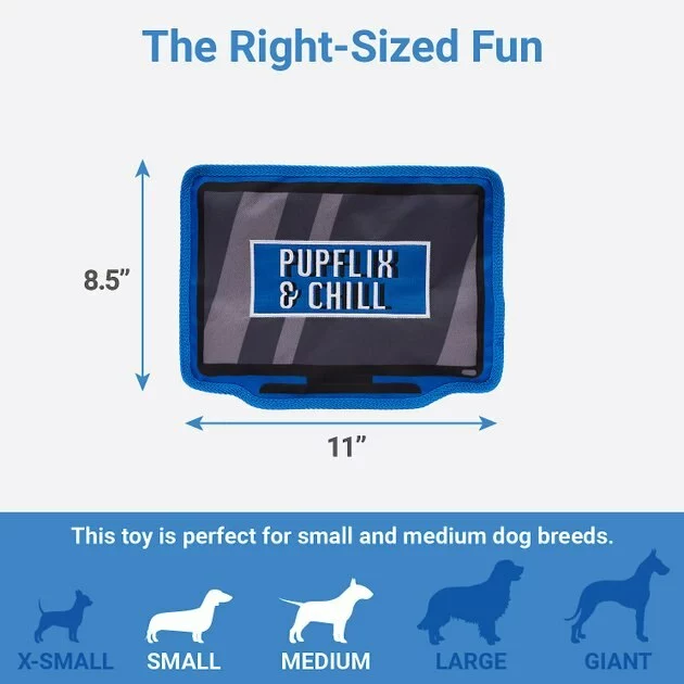 Frisco Zoomies & Chill TV Flat Plush Squeaky Dog Toy 4 Frisco Zoomies & Chill TV Flat Plush Squeaky Dog Toy - Image 2