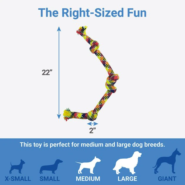 Frisco 4-Knot Tri-Color Rope Dog Toy 4 Frisco 4-Knot Tri-Color Rope Dog Toy - Image 2