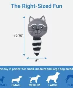 Frisco Raccoon Disc Plush Squeaky Dog Toy -Pet Food Gear Shop 245930 PT1. SY630 V1611089599