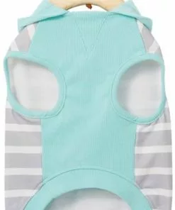 Frisco Striped Colorblock Dog & Cat Hoodie, Teal -Pet Food Gear Shop 249146 PT4. SY630 V1614374514