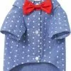 Frisco Polka Dot Chambray Dog & Cat Button Up Shirt -Pet Food Gear Shop 249161 MAIN. SY630 V1624604553